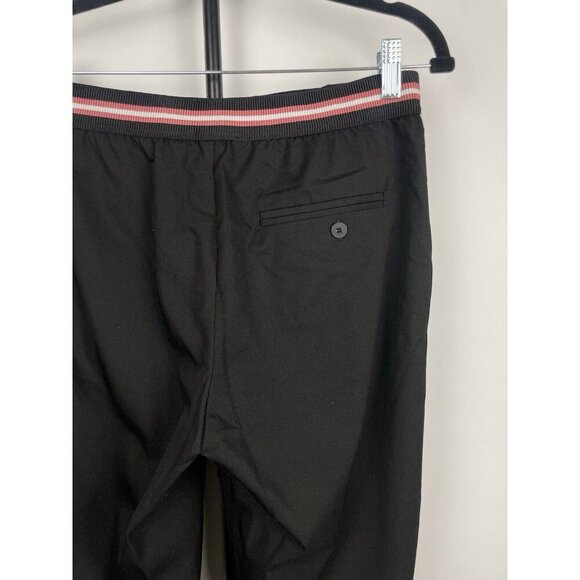 Zara Black Elastic Waist Pleated Tapered Cuffed Ankle Trousers Size S - Picture 5 of 8